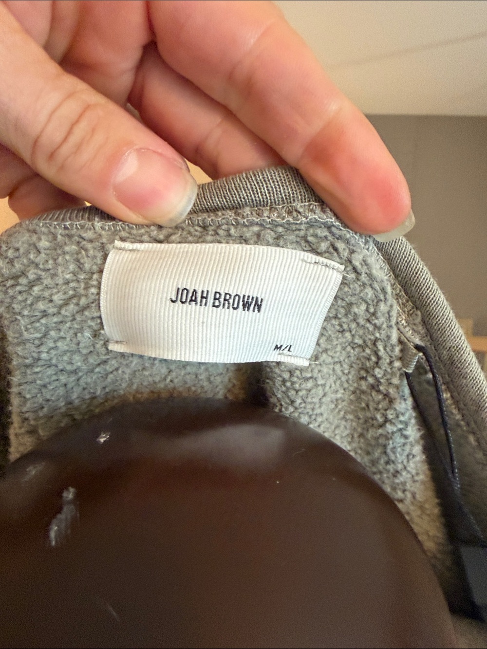 Joah Brown Cropped Henley Pullover - Olive Green - Picture 4 of 4